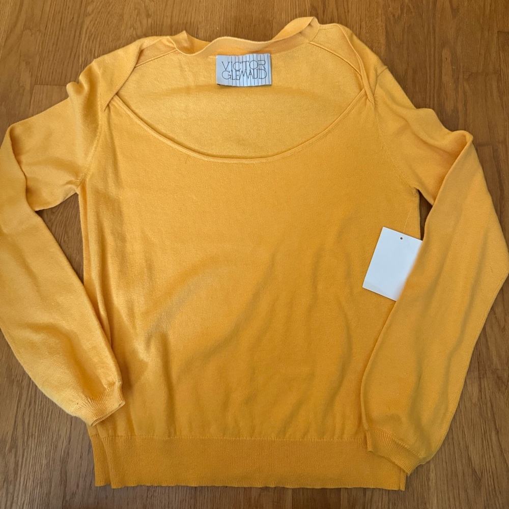Victor Glemaud Golden Yellow Crew Neck Sweater